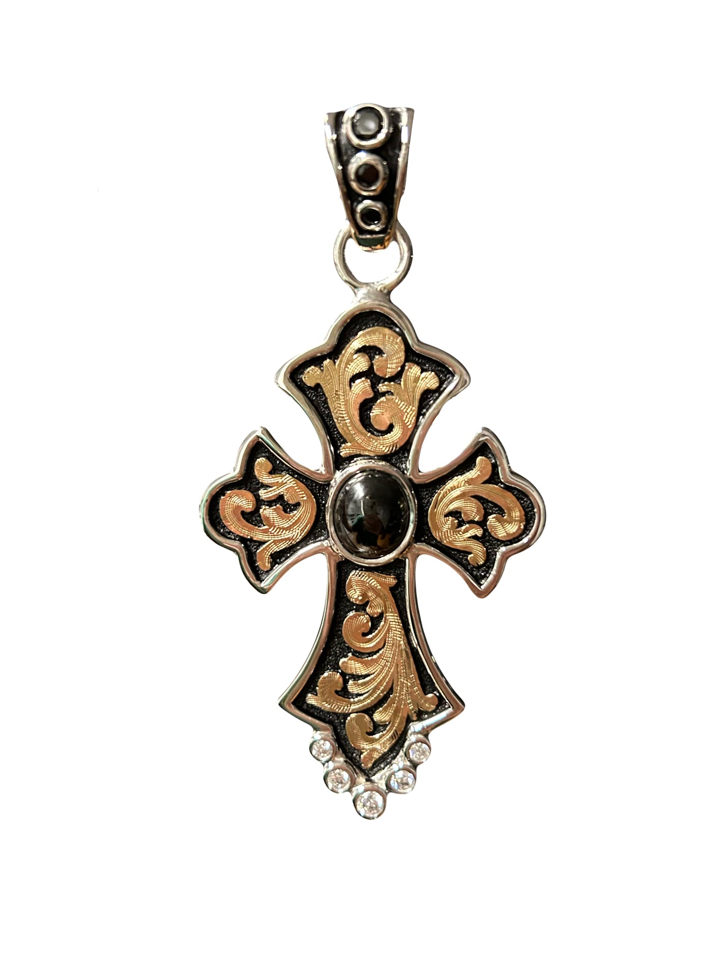 Large Desperado Cross Pendant w/ Stones