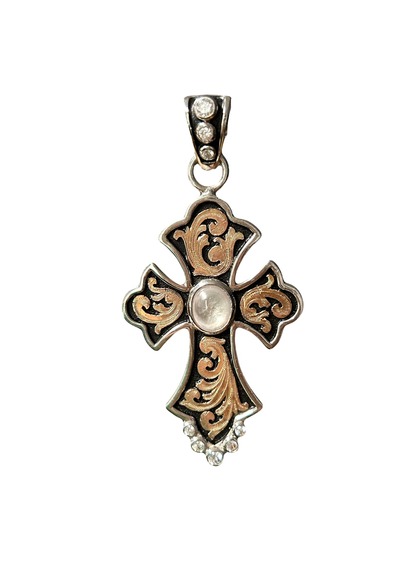 Large Desperado Cross Pendant w/ Stones