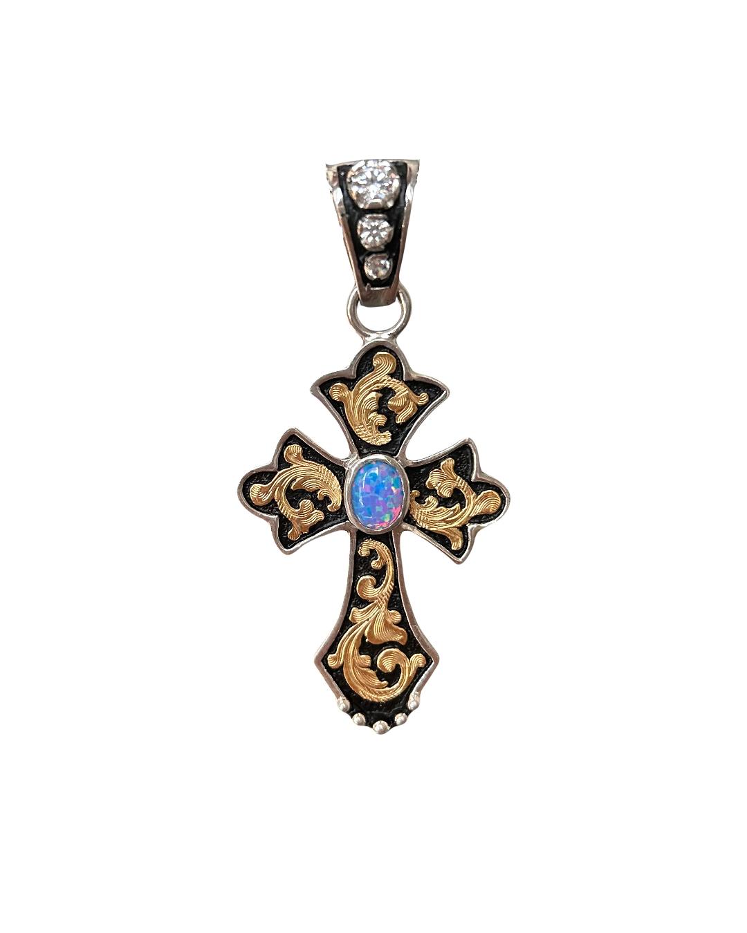 Opal Cross Pendant