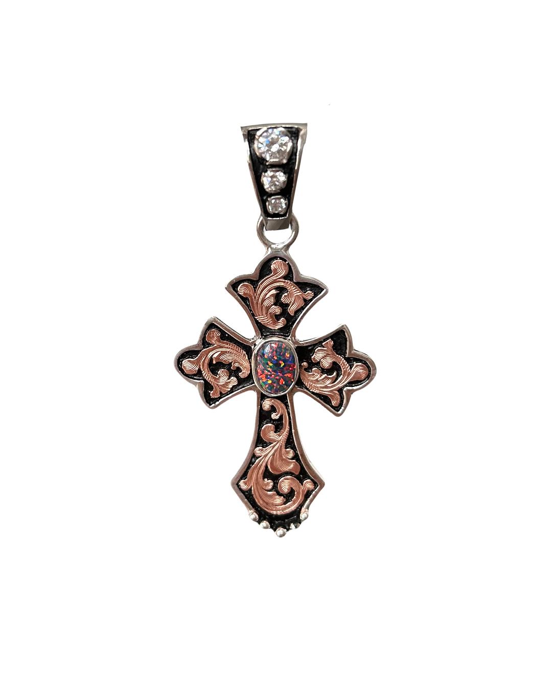 Opal Cross Pendant