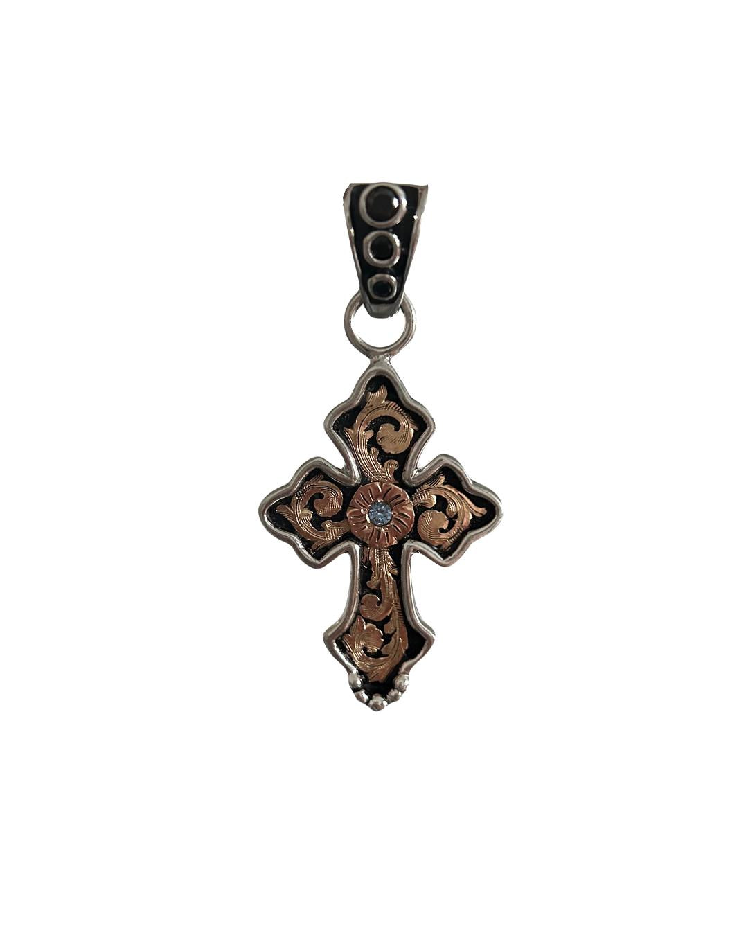 Small Desperado Cross Pendant w/ Small Stone