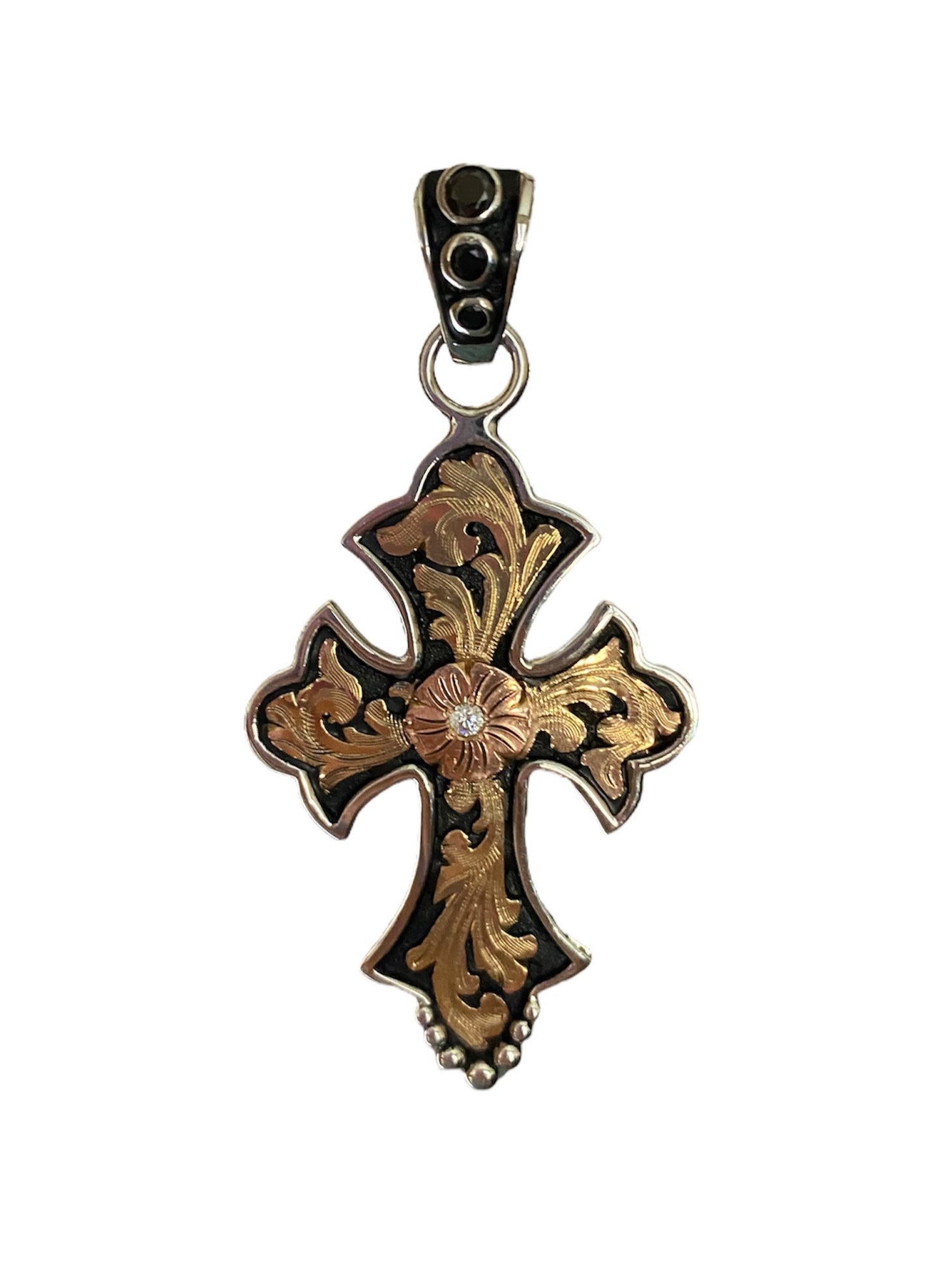 Large Desperado Cross Pendant w/ Small Stone