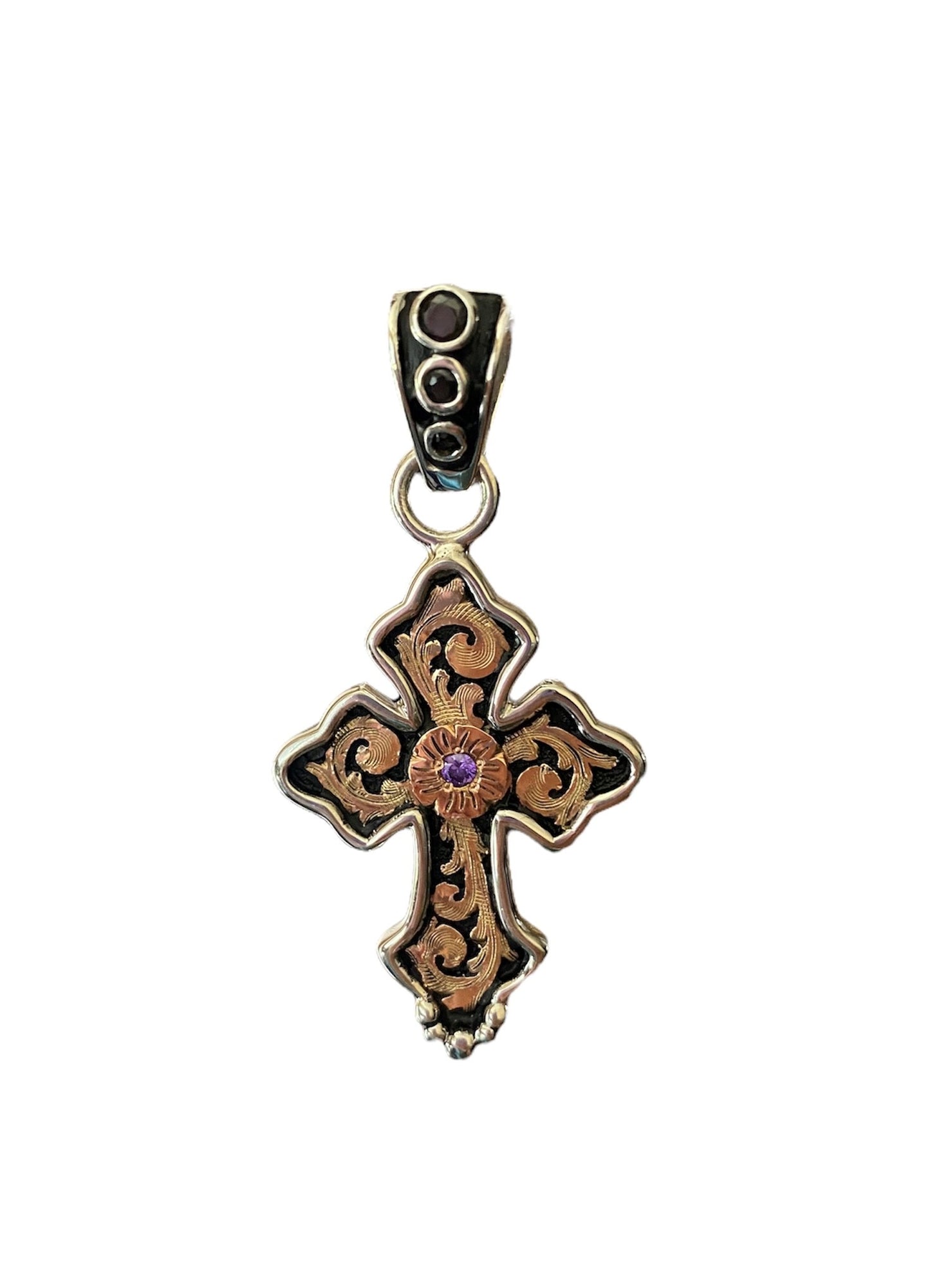 Small Desperado Cross Pendant w/ Small Stone