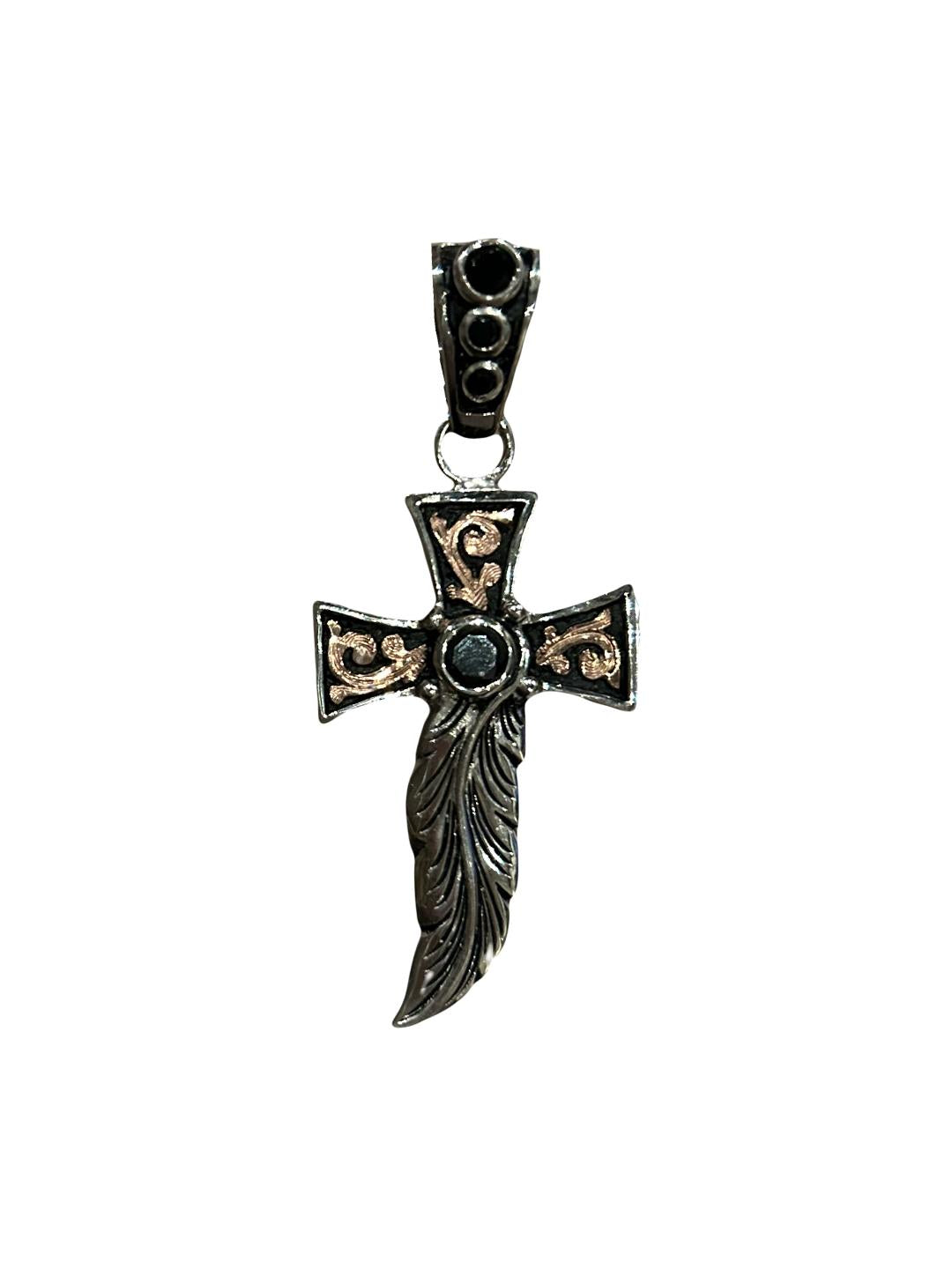 Feather Cross Pendant