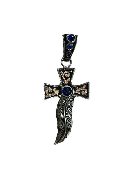 Feather Cross Pendant