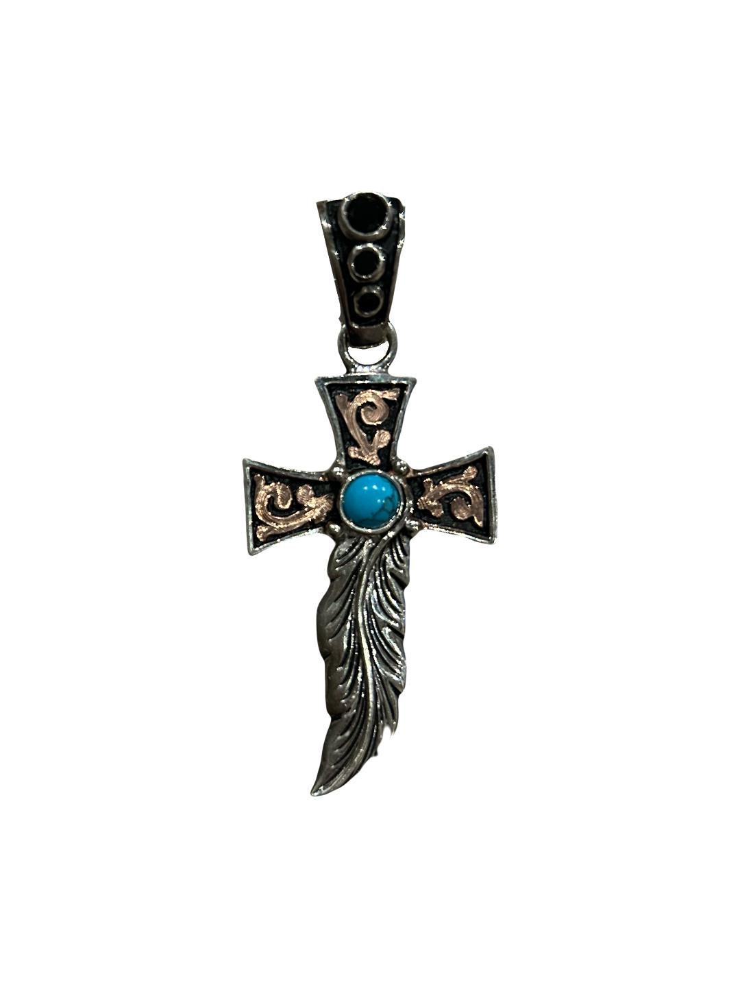 Feather Cross Pendant