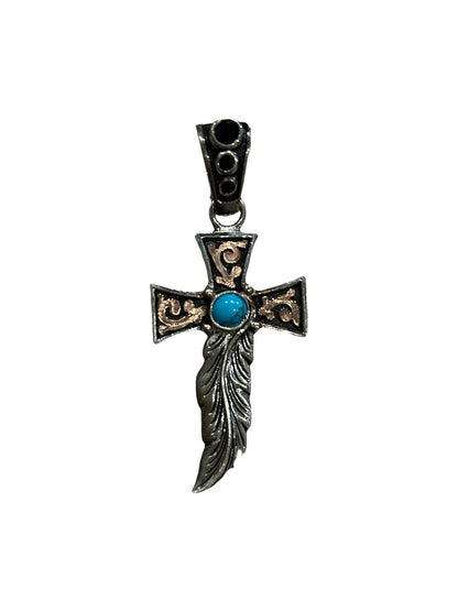 Feather Cross Pendant
