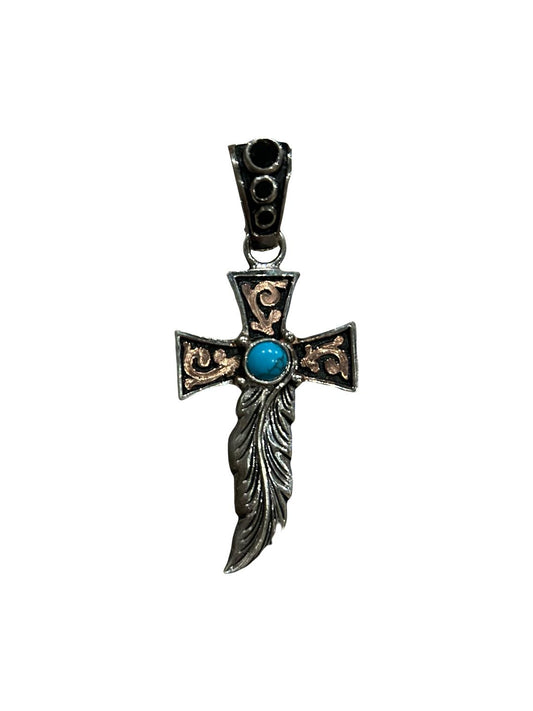 Feather Cross Pendant