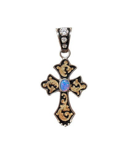 Opal Cross Pendant