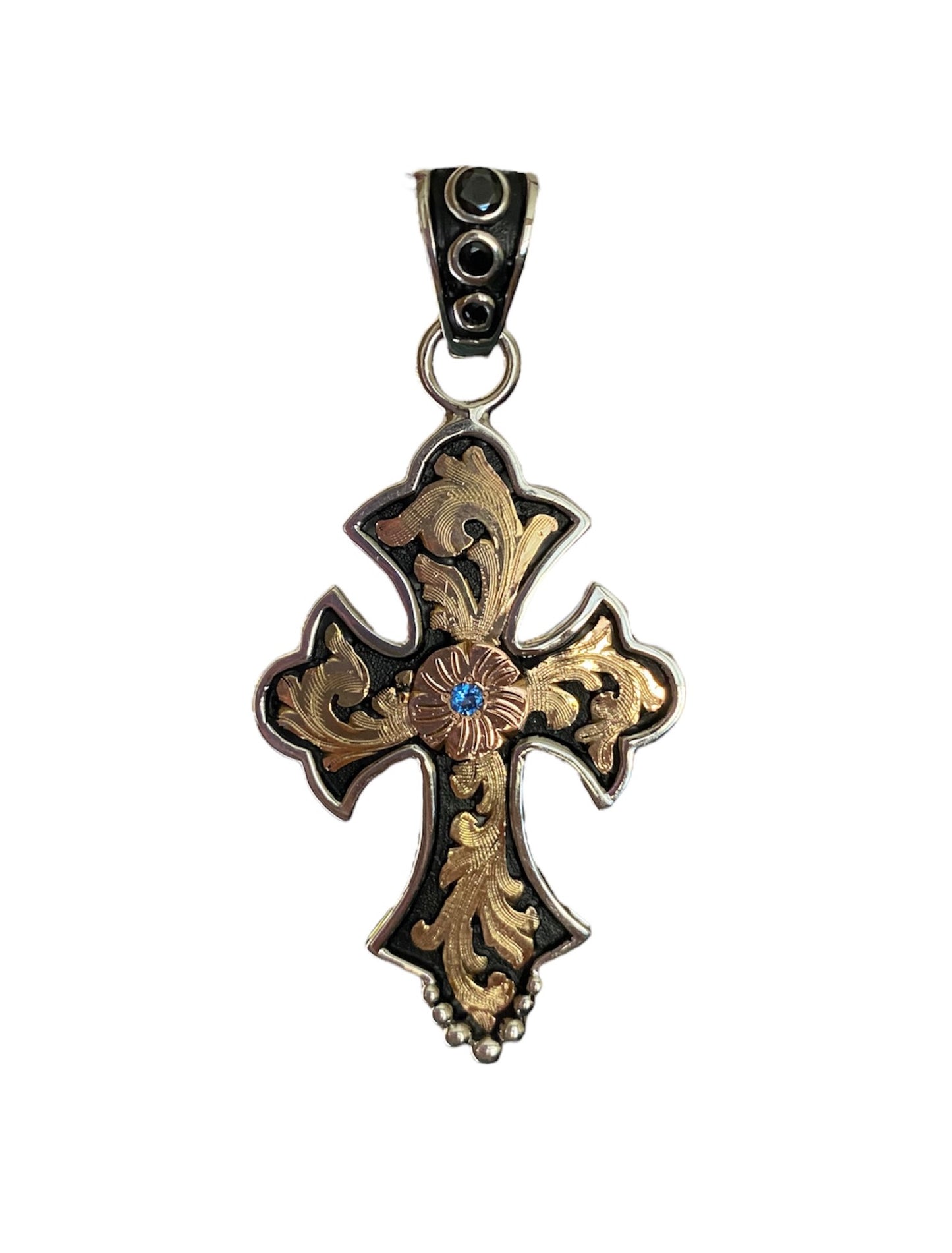 Large Desperado Cross Pendant w/ Small Stone